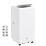 HOMCOM Aparat de aer condiționat portabil 1250W cu 5 moduri și timer 24h, 35.5x35x70 cm, alb