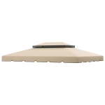 Outsunny Toile de rechange pour pavillon tonnelle tente toit de remplacement gazebo de jardin tissu polyester 4 x 3 m crème