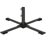 Outsunny Parasolstandaard Opvouwbare Stand Ø38 en Ø48 mm Kruisvoet voor parasols, Donkergrijs