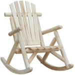 Outsunny Sedia a Dondolo da Giardino, Stile Adirondack in Legno di abete, Design Ergonomico, Color Legno 96x66x98cm