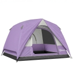 Outsunny 3-4 Person Camping Tent, Easy Set Up 3-4 Man Tent w/ Sewn-in Groundsheet, Waterproof Dome Tent w/ Mesh Windows