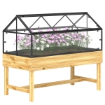 Outsunny Mini Serre sur Pieds dim.  120L x 60l x 103H cm double toit ouvrable Panneaux de Polycarbonate, acier, Bois Sapin traité