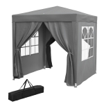 Outsunny Tonnelle de jardin extérieure tonnelle pliante pop-up réglable en hauteur protection UV 2 x 2 m gris