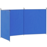 Outsunny Paravento per Campeggio con 4 Aste in Acciaio, Borsa da Trasporto, per Campeggio, Giardino e Spiaggia, 540x150 cm, Blu