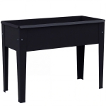 Outsunny Raised Planter, Metal Raised Garden Bed on Legs with Drainage Hole and Foot Covers, Black