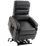 HOMCOM Elektrische tv-stoel met opsta-hulp, relaxstoel met afstandsbediening, voetsteun en ligfunctie, donkergrijs