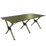 Outsunny 4ft Folding Camping Table, Waterproof Picnic Table with Roll Up Top and Metal Frame, Green