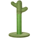 PawHut Albero Tiragraffi per Gatti a Forma di Cactus con Corde in Sisal, 40x40x65 cm, Verde