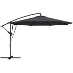 Outsunny 3 m Cantilever Parasol with Protective Cover and Wind Ropes, Banana Parasol with Crank Handle, Black
