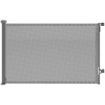 PawHut Barrera de Seguridad para Perros Retráctil Extensible hasta 140 cm de Ancho para Escaleras y Puertas Gris