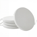 Outsunny Outdoor Bistro Chair Cushions Set of 4 with Removable Cover, 41 x 41 x 5 cm Round Seat Cushions with Ties, White