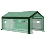 Outsunny Invernadero de Túnel 6x3x2,8 m con 6 Ventanas Cubierta de PE Anti-UV y 2 Puertas Enrollables con Cremallera Verde