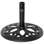Outsunny 11.5 kg Cast Metal Round Patio Umbrella Base Stand, Umbrella Holder for Outdoor, Patio, Garden, Black