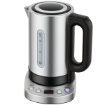 HOMCOM Electric Kettle, 1.7L, Fast Boil, 3kW Water Kettle with UK Strix Thermostat, Keep Warm Function, LCD Base, Silver Tone