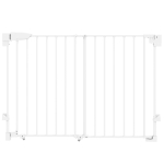 PawHut Traphek deurbeveiliging 74,5-111,5 cm deurhek met automatisch sluiten aan beide zijden met één hand te openen wit