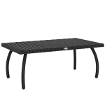 Outsunny PE Wicker Rattan Garden Coffee Table - Black