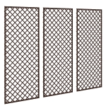Outsunny Garden Trellis, Decorative Trellis Panels for Climbing Outdoor Plants, Natural Wood Finish