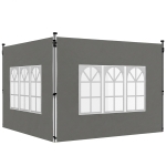 Outsunny Gazebo Side Panels, Sides Replacement with Window for 3x3(m) or 3x4m Pop Up Gazebo, 2 Pack, Dark Grey