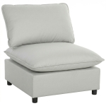 HOMCOM Sillón de acento, moderno sillón Leathaire con asiento ancho y profundo, acolchado grueso, montaje fácil, gris