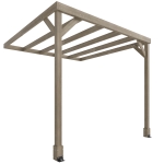 Outsunny Lean-To Wooden Pergola Kit, Decorative Garden Gazebo with Stable Structure and Concrete Anchors, 2.4 x 2.4m, Light Brown