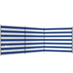 Outsunny 4 Pole Camping Windbreaks, Beach Wind Shield Shelter with Carry Bag and Steel Poles, 540cm x 150cm, Dark Blue