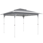 Outsunny Carpa Plegable 3,5x3,5 m Pop-up con Altura Ajustable 3 Niveles Doble Techo Cierre Central y Bolsa UPF50+ Gris