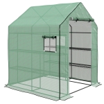 Outsunny Garden greenhouse with 1 door, 1 window, 3-tier shelves for Vegetables Plants Flowers PE cover 140 x 143 x 190 cm