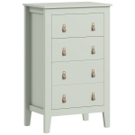 HOMCOM Bedroom Chest of Drawers, Modern 4 Drawer Dresser Cabinet with PU Leather Handles and Metal Runners for Living Room, Hallway, Entryway, 60 x 40 x 98 cm, Green