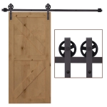 HOMCOM Zestaw szyn przesuwnych do drzwi, w tym szyny, rolki, zatrzymywacze dolne, 183 cm, do 100 kg