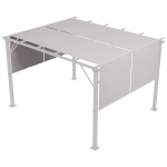 Outsunny Set of 2 replacement retractable pergola canopies 4.9 x 1.2 m for 3 x 3 m pergola polyester UV protection light khaki