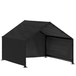 PawHut Buda dla psa z wodoodpornym i UV odpornym dachem dla psów do 30 kg, 125 x 110 x 93 cm, czarna