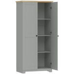 HOMCOM Kitchen Cupboard, 172cm Freestanding Storage Cabinet with Doors and Shelves, Grey