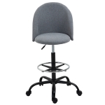 Vinsetto Chaise de bureau assise haute réglable 105-125H cm tabouret de bureau pivotant 360° lin gris