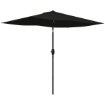 Outsunny Parasol rectangulaire inclinable 2 x 3 m avec manivelle toile polyester imperméabilisée haute densité 180 g/m² noir