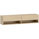 HOMCOM Móvel de TV de Parede com 2 Compartimentos e 2 Armários com  para Televisores de 60 Polegadas 140x32x31 cm Madeira