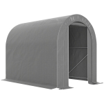 Outsunny Tenda de Jardim para Bicicletas com Estrutura em Aço, Porta com Fecho, Impermeável 2,4x1,6x1,9 m Cinzento Claro