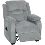 HOMCOM Poltrona Reclinabile 150° Effetto Velluto con Poggiapiedi, Telecomando e Tasca Laterale, 96x90x103 cm, Grigio