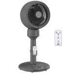 HOMCOM Air Circulator Fan Pedestal Cooling Fan with 3 Speed 3 Mode and Remote Control, 9 Inch, Grey