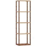 HOMCOM Four-Shelf Floor Lamp - Rustic Brown
