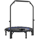 SPORTNOW Trampolim de Fitness Ø102 cm Dobrável com Guiador Ajustável de 4 Níveis e Bandas para Treino de Pernas e Corpo Azul