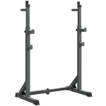 SPORTNOW Suporte para Barras de Pesos com Largura e Altura Ajustáveis Suporte de Musculação com Estrutura de Aço 60-87x65x121-158 cm Preto