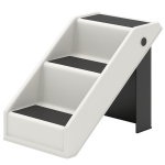 PawHut Escalier pour chien pliant à 3 marches antidérapantes escalier pour animaux en plastique 53 x 30,5 x 36,5 cm crème