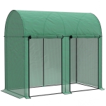 Outsunny Estufa Pequena Estufa de Exterior com Porta Dupla com Fecho de Correr e Cobertura de PE 200x100x178 cm Verde