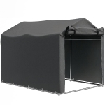 Outsunny Abrigo de Exterior para Ferramentas e Bicicletas 2,2x1,57x1,65 m com Porta Desmontável com Fecho de Correr Cinzento Escuro