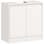 HOMCOM Móvel para Lavatório Pousar com 2 Portas e Prateleira Ajustável para Lavatórios com ou sem Pedestal 60x30x59,8 cm Branco
