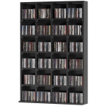 HOMCOM Meuble de rangement multimédia 456 CD/ 336 DVD - bibliothèque en bois avec étagères réglables, 89 x 130,5 cm, noir