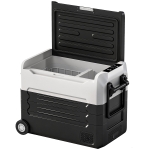 Outsunny Compressor-koelbox 50L -20℃-20℃ elektrische koelbox met dual-zone temperatuurregeling, APP, LED, batterijbeveiliging en opvouwbare handgreep