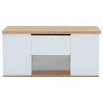 Tavolino multifunzione 2 in 1 regolabile in altezza con piano ribaltabile e vano portaoggetti, 100x51x47 cm, Bianco