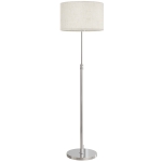 HOMCOM Floor Lamp with Remote, Height Adjustable Standing Lamp with Linen Shade, Dimmable with 3000K-6000K Adjustable Colour Temperatures, Foot Switch for Living Room Bedroom Office, Silver Tone