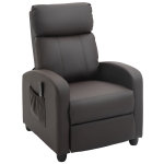 HOMCOM Sillón de Masaje Reclinable con Mando a Distancia Bolsillo Lateral y Temporizador Tapizado en PU 68x88x98 cm Marrón